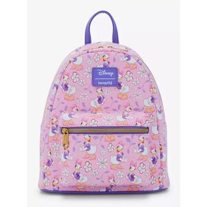 Loungefly Disney Daisy Duck Flower Floral Pink and Purple Mini Backpack